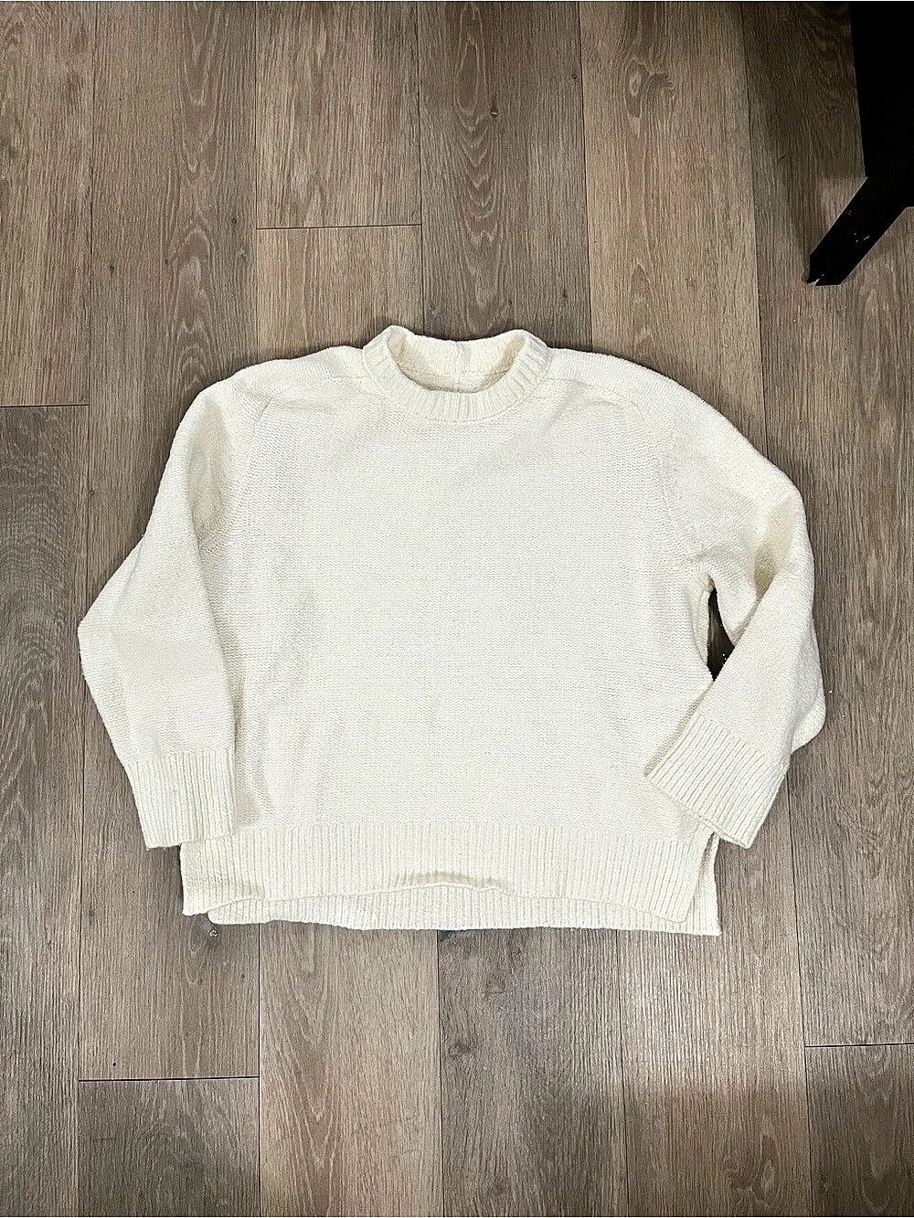 Abercrombie & Fitch Cable-Knit Mockneck Sweater Cream Large